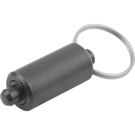 Kipp Indexing Plunger Wout Collar Size:3, D1=18, D=8, L=72, Form:V W Key Ring Wo. Groove, Steel Hardened K0636.4308